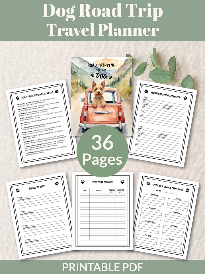 Printable Dog Road Trip Travel Planner product image (1)