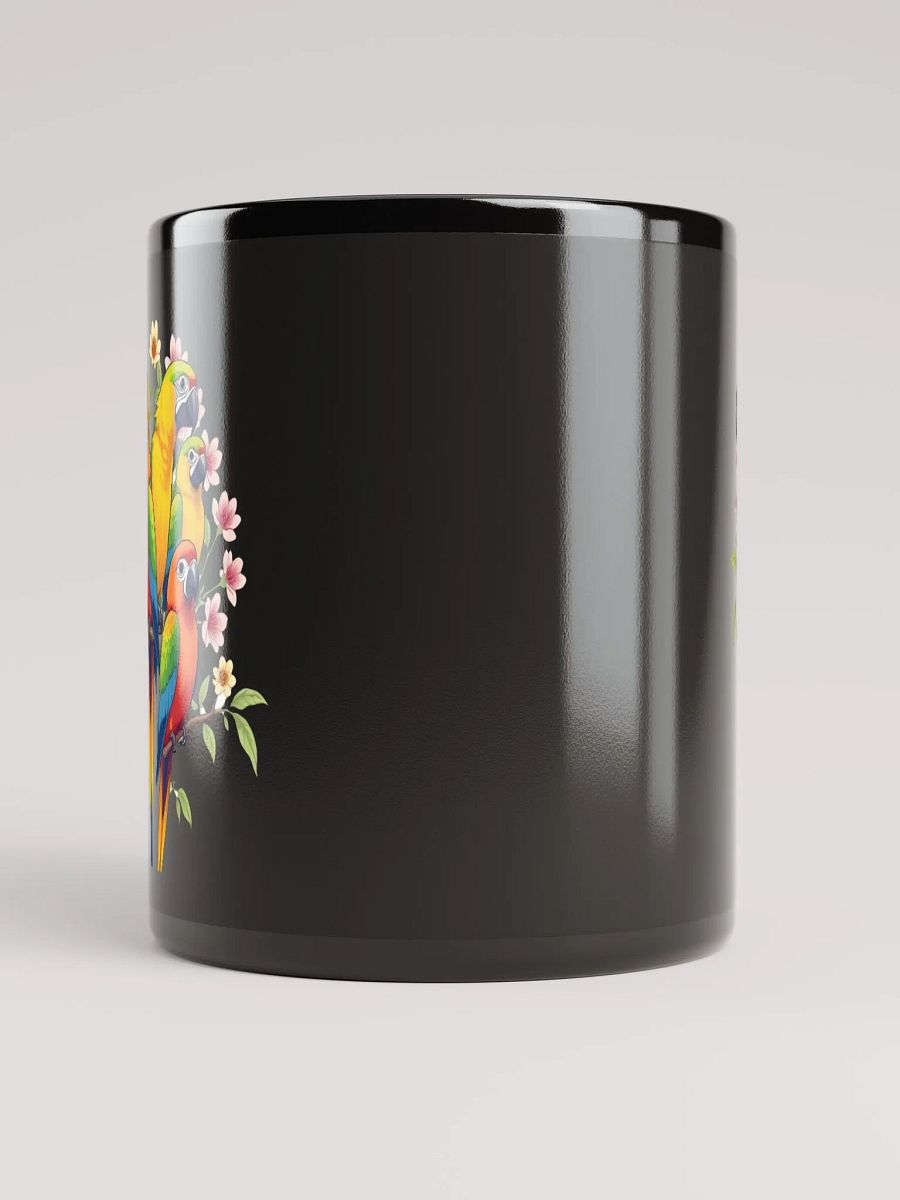 Tropical Bird Coffee Mug | Colorful Parrot Paradise Black Glossy Mug product image (10)