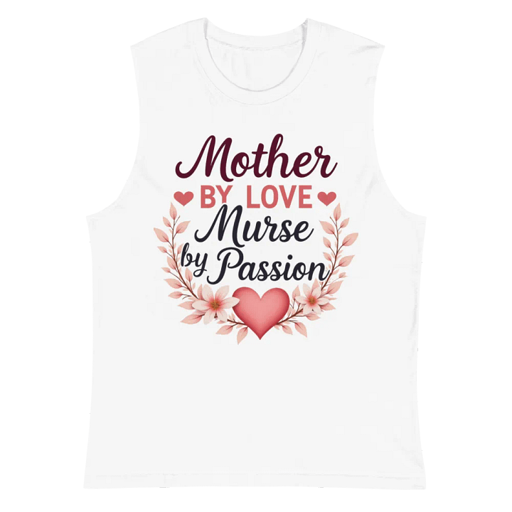 Mother by Love, Nurse by Passion Floral Muscle Tank product image (2)