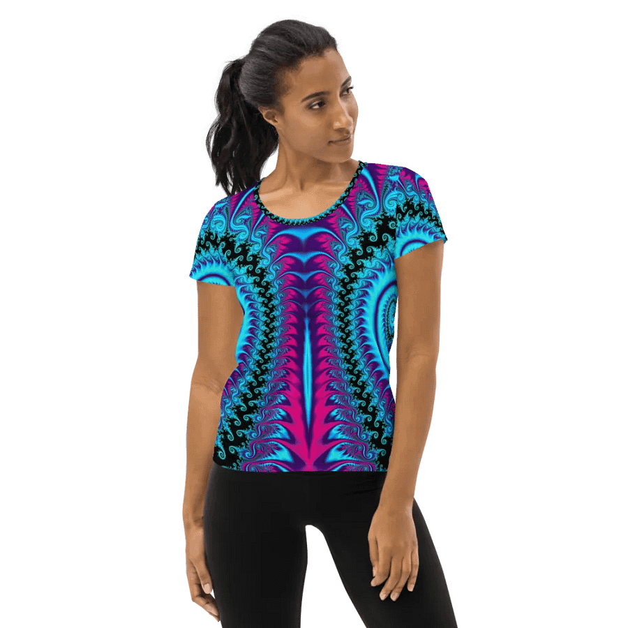 Fractal women's athletic tee - Frost-Fern Forest product image (1)