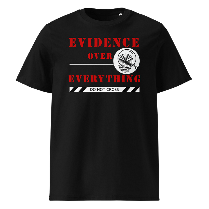 CrimeClothes Evidence Over Everything Organic Short Sleeve Tee - Red product image (5)