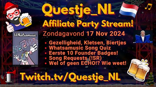 📢 Stream Schedule coming weekend 📢

▶️ Questje [EN]: Friday Night I'll be live for a regular Rush & Cash Poker stream! 💸
▶️ Q...