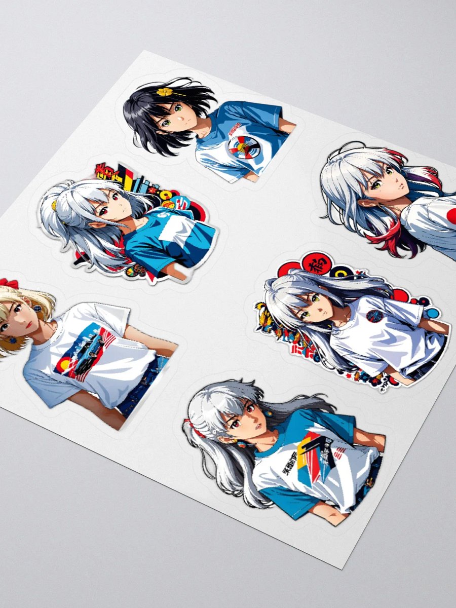 Anime Racing Girls Kiss Cut Stickers Set product image (8)