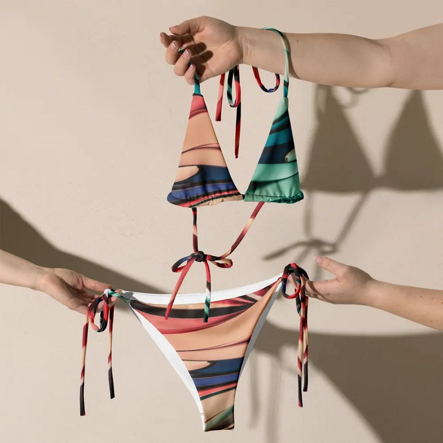 TDS Music Recycled String Bikini Set in Abstract Colors (2XS-6XL) product image (9)