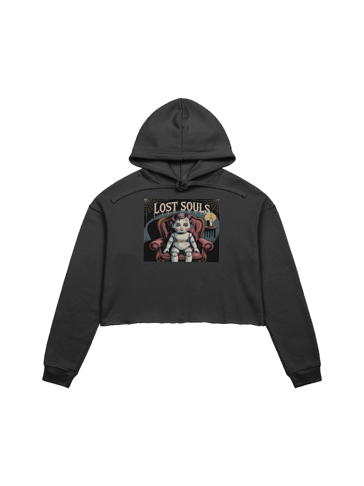 Midnight Veil Designs Women's Lost Souls Crop Hoodie - Black Gothic Fleece, Sizes S-2XL product image (1)