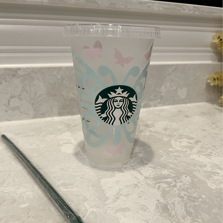 Starbucks Butterfly Color Changing Design 24 oz Cold Cup Reusable Straw Included product image (1)