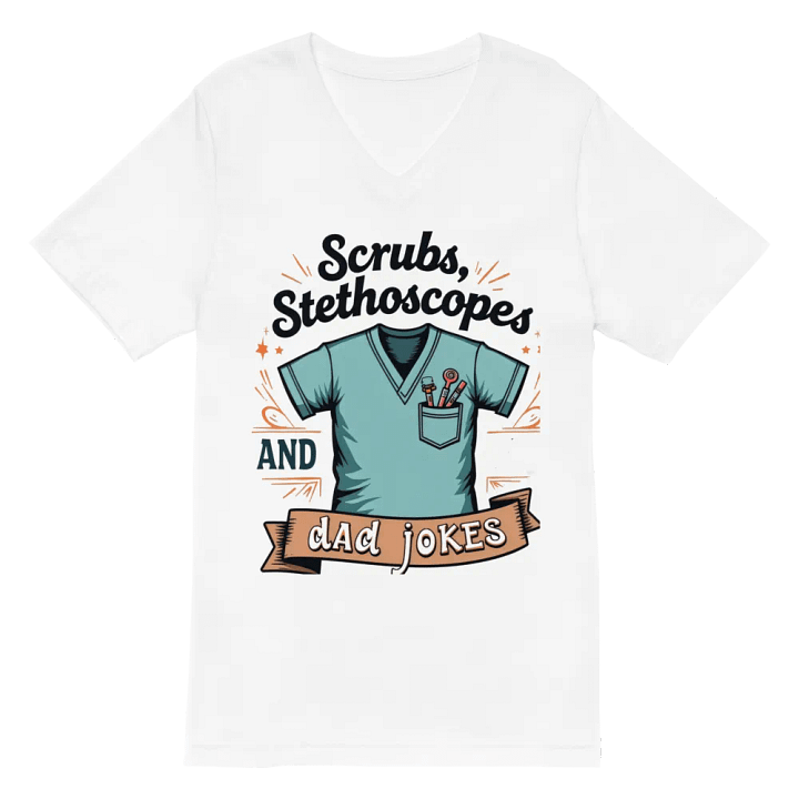 Stylish Scrubs & Dad Jokes V-neck tee product image (2)