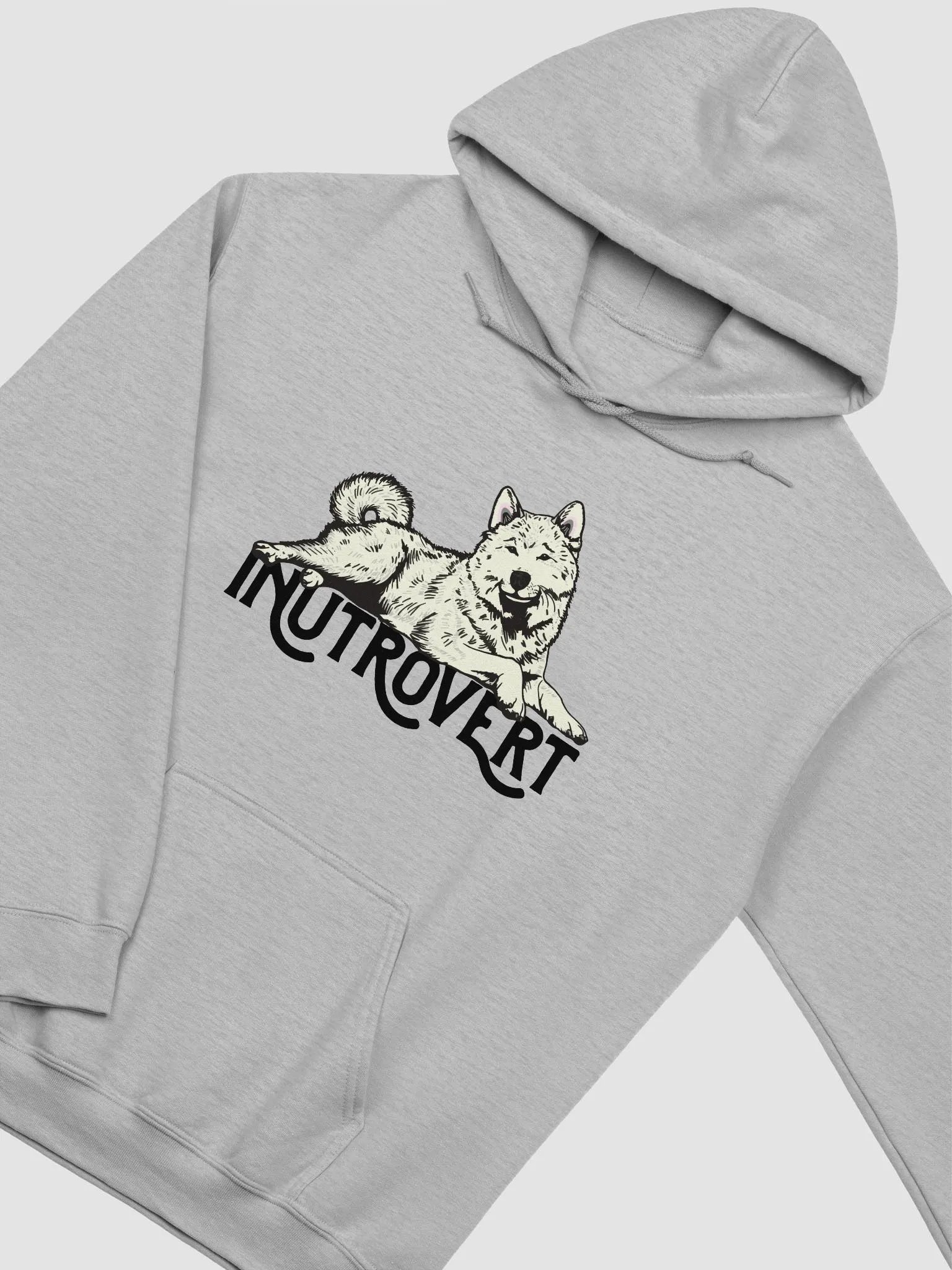 Inutrovert Hooded Sweatshirt of an Akita Inu (White) | Funny Hoodie for Akita Paw-rents product image (27)