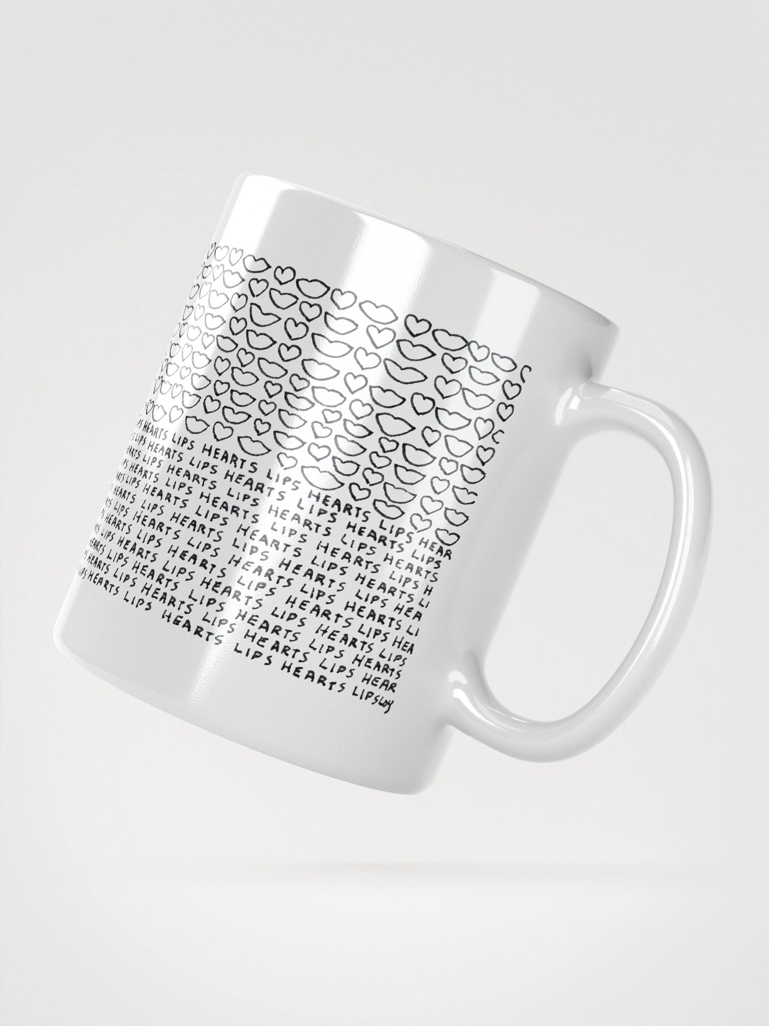 Lips Hearts White Glossy Mug product image (3)