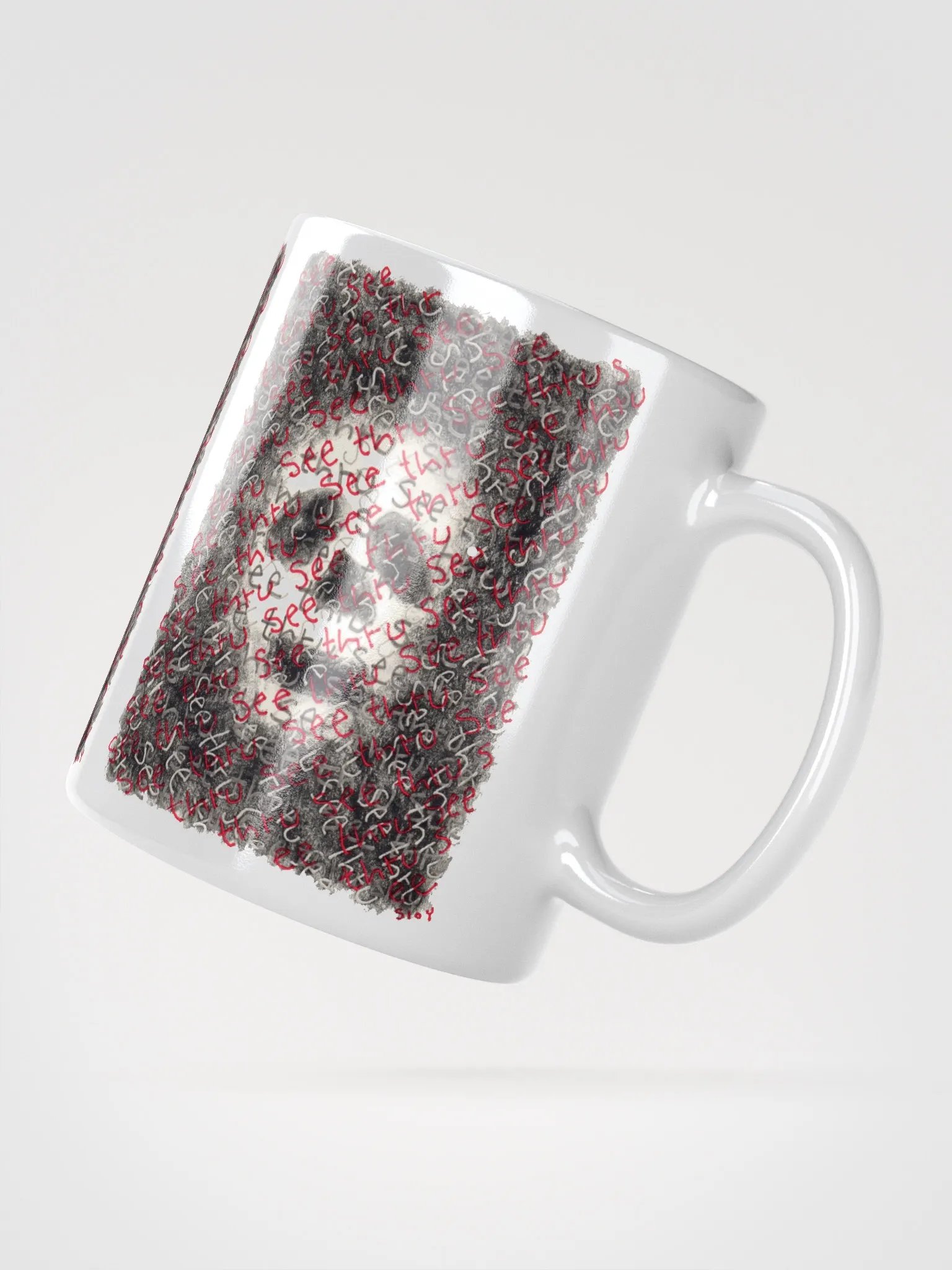 See thru White Glossy Mug product image (4)