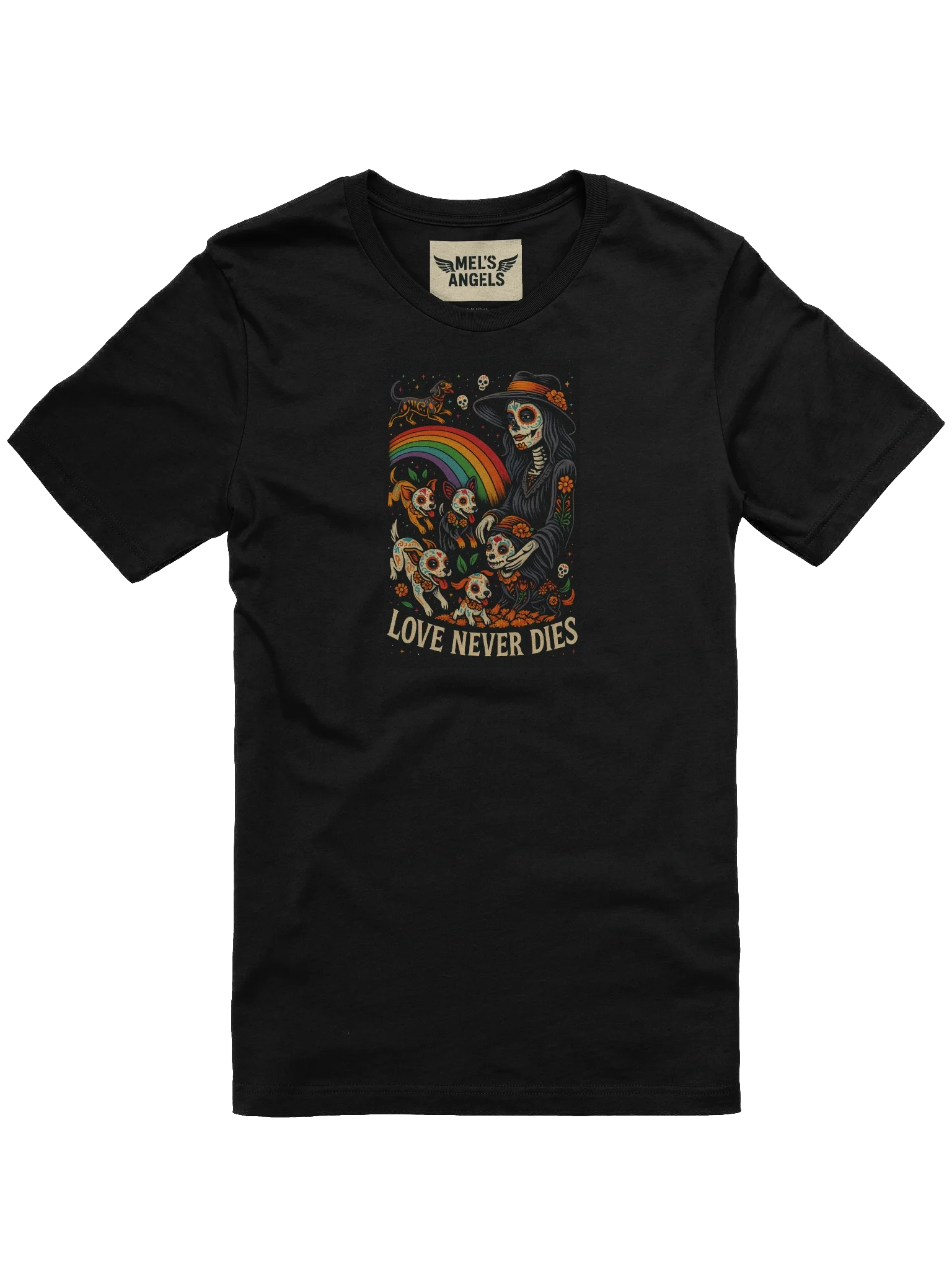 Love Never Dies Día de los Muertos Dog T-Shirt – Mel’s Angels Pet Apparel product image (3)