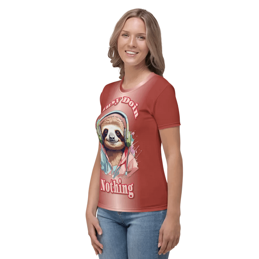 Busy Doin Nothin Sloth All Over Print T-shirt product image (5)