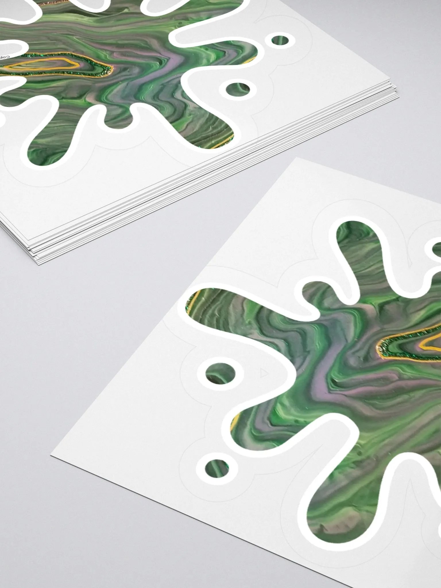Acrylic Painting Sticker in Greens & Gold product image (4)