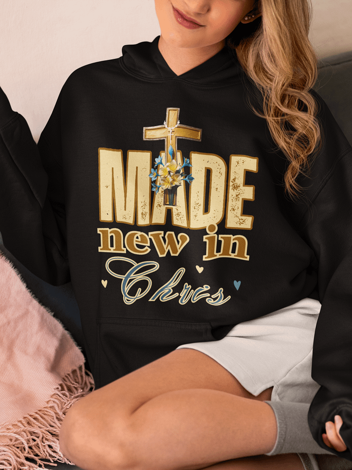 Made New In Christ Christian Gildan Hoodie. product image (1)