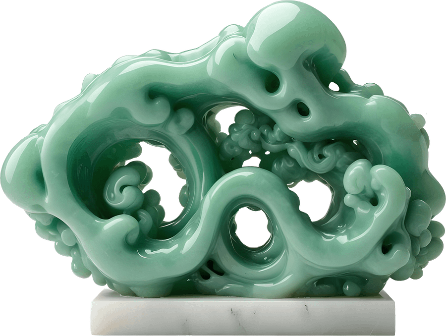 Jade Signature – Jade Wave Sculpture PNG product image (1)