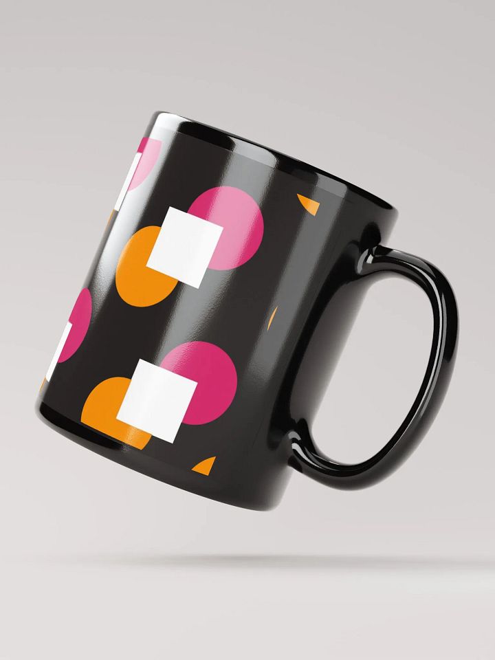 Circles and Squares Pattern Design Black Mug product image (3)
