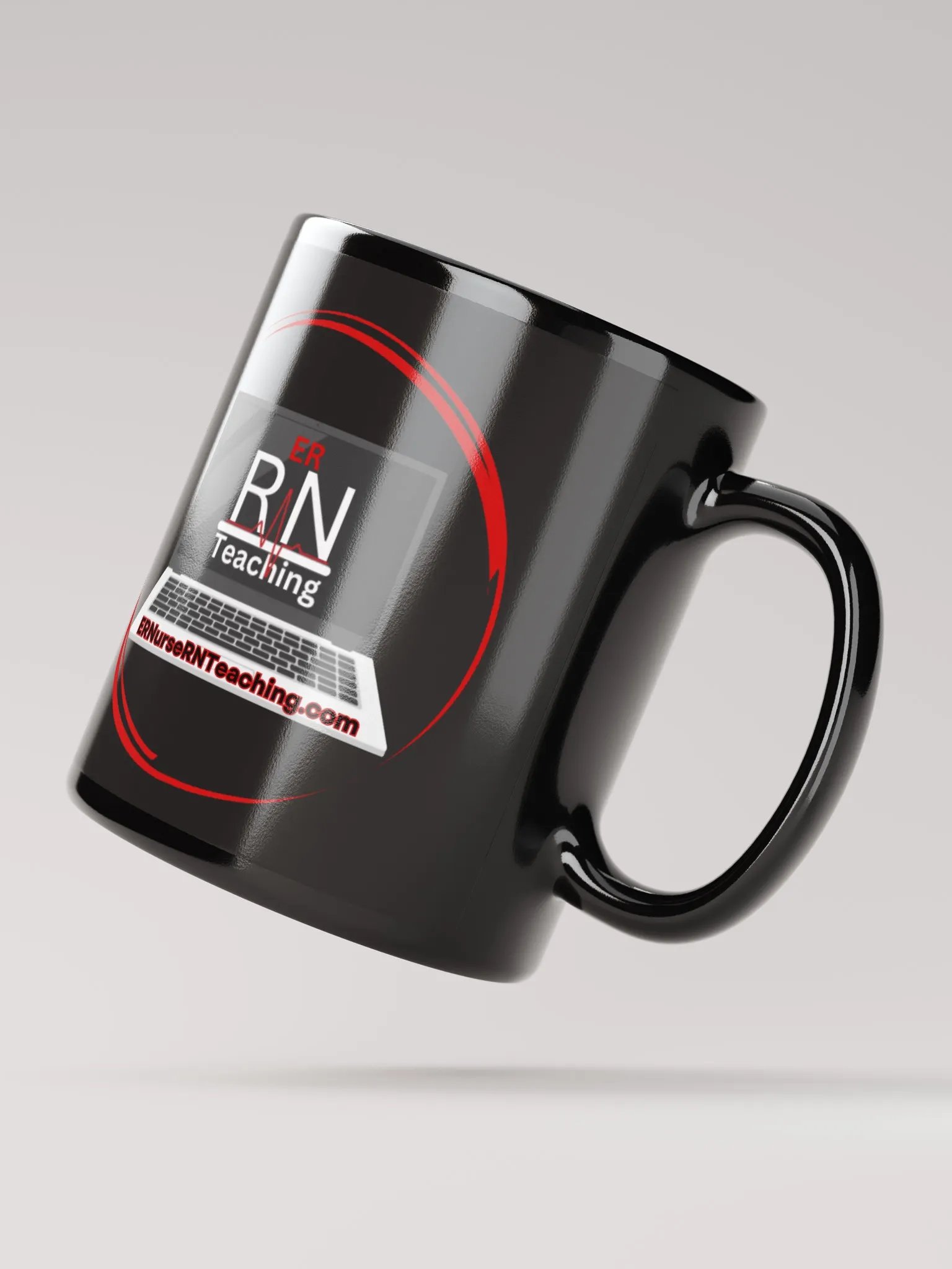 RN Teaching Logo Black Glossy Mug product image (4)
