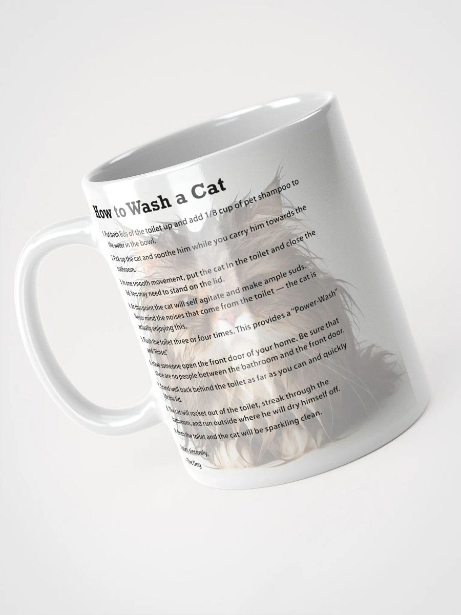 Hilarious Cat Washing Guide #Humorous Glossy Mug - White product image (3)