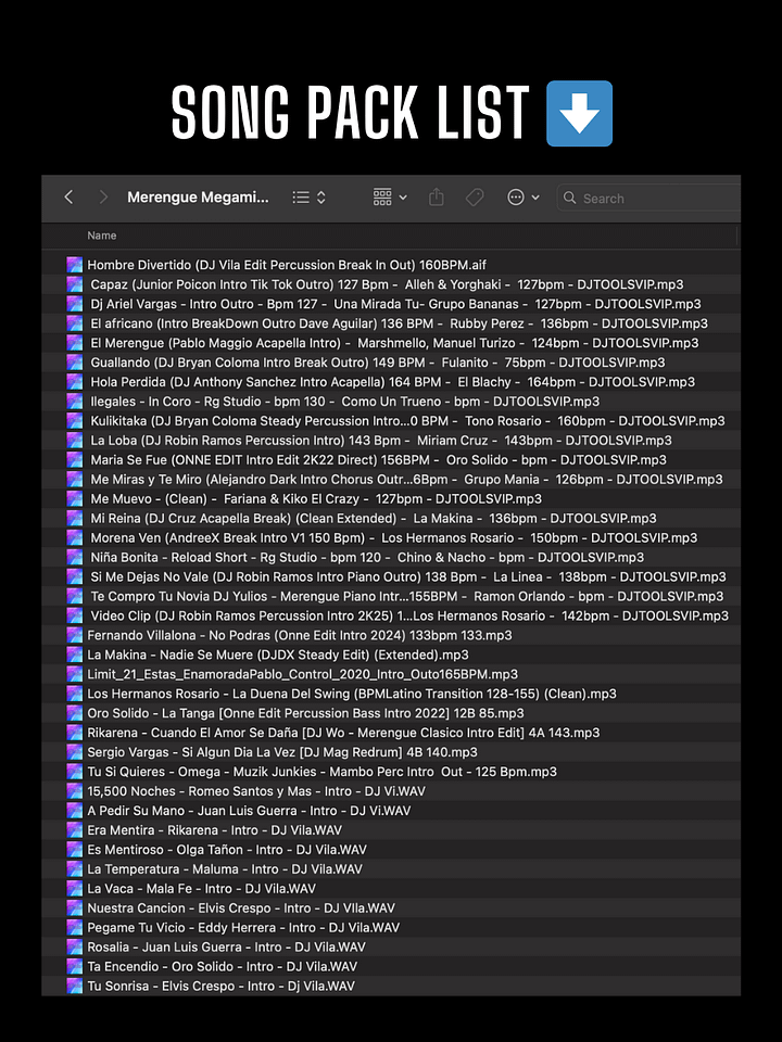 Mega Mix Merengue - Song Pack/Paquete de Canciones (38 Songs/Canciones) product image (2)