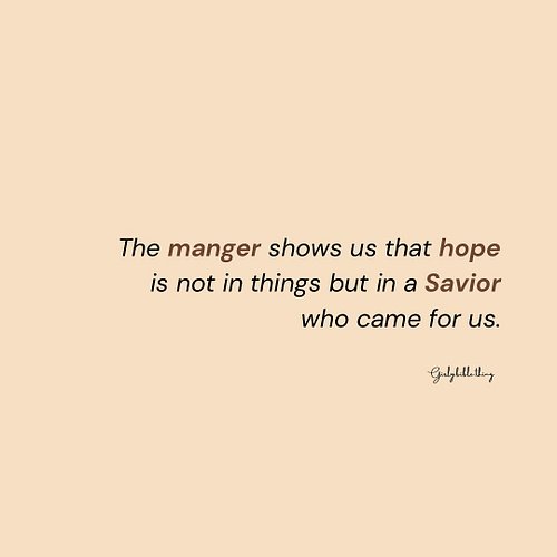 The manger reminds us that true hope isn’t found in possessions but in the Savior who came to rescue us. This Christmas, let’...
