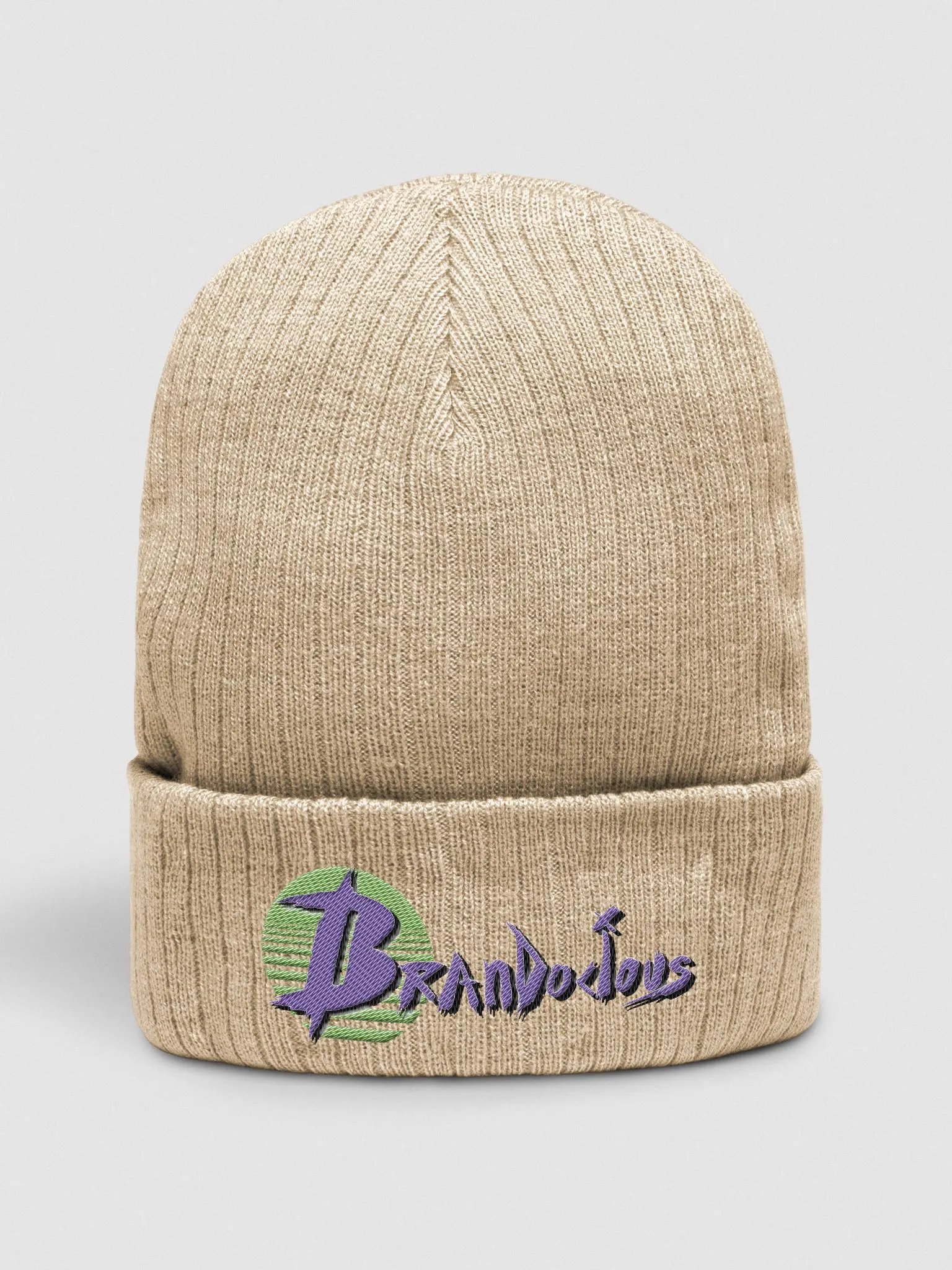 Brandocious Sun, Green and Purple - Ribbed Knit Beanie product image (6)