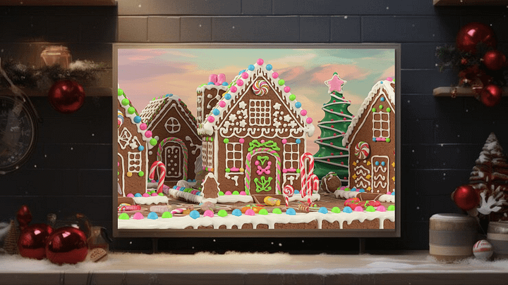 Gingerbread Cottage in Winter Wonderland – Frame TV product image (2)