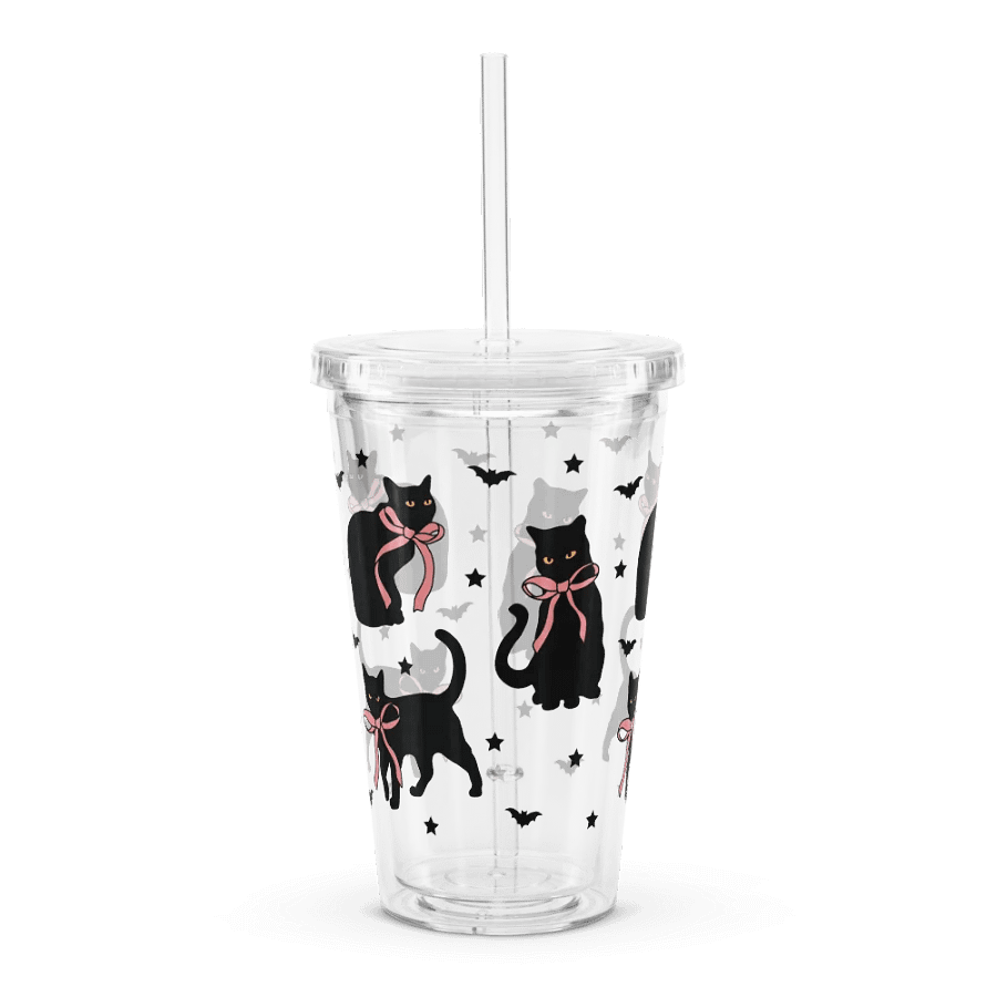 Coquette Black Cat Double Wall Clear Plastic Tumbler (16 oz) product image (3)