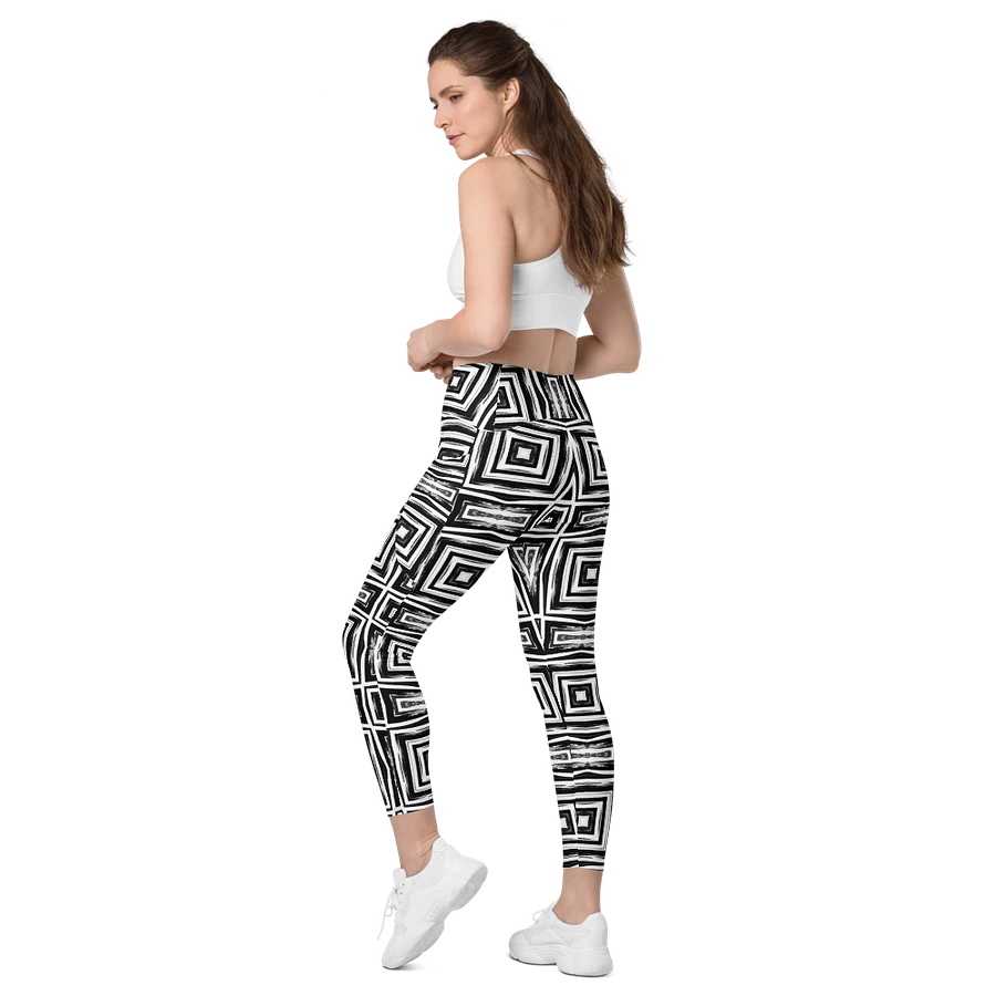 Abstract Monochrome Repeating Pattern All Over Print Ladies Leggings product image (26)