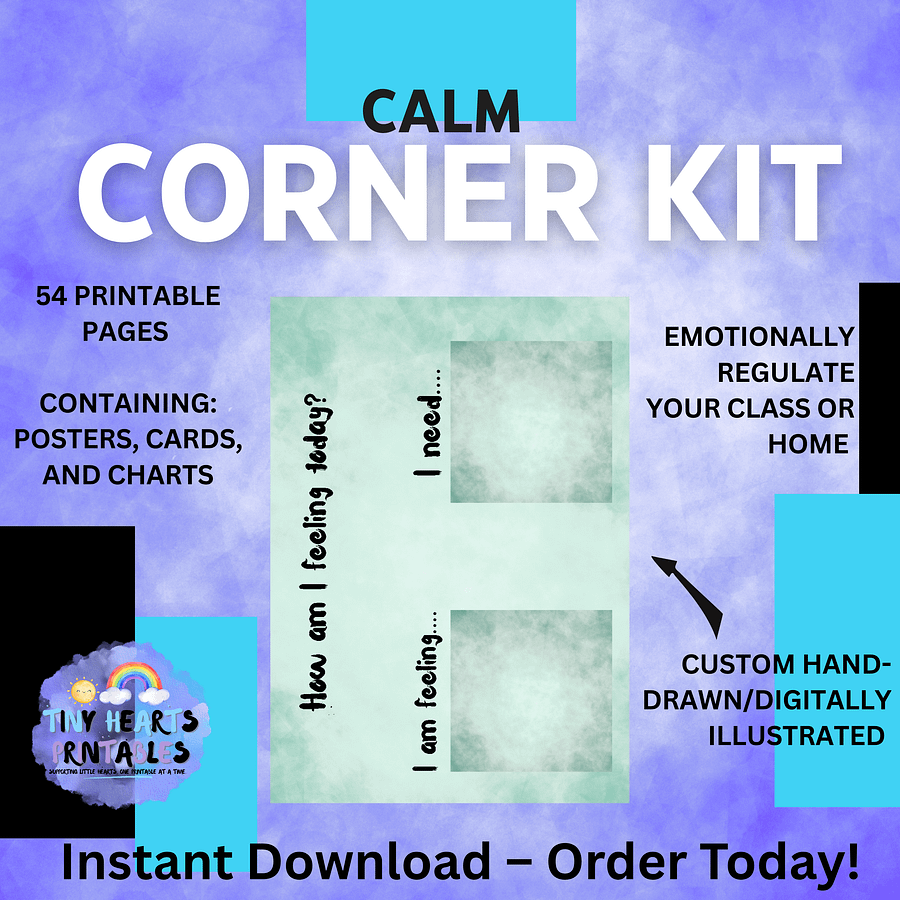 Emotions & Regulation Printable Bundle | Zones of Regulation Posters, Calming Cards, Visuals, Communication Cards SEN EYFS product image (10)