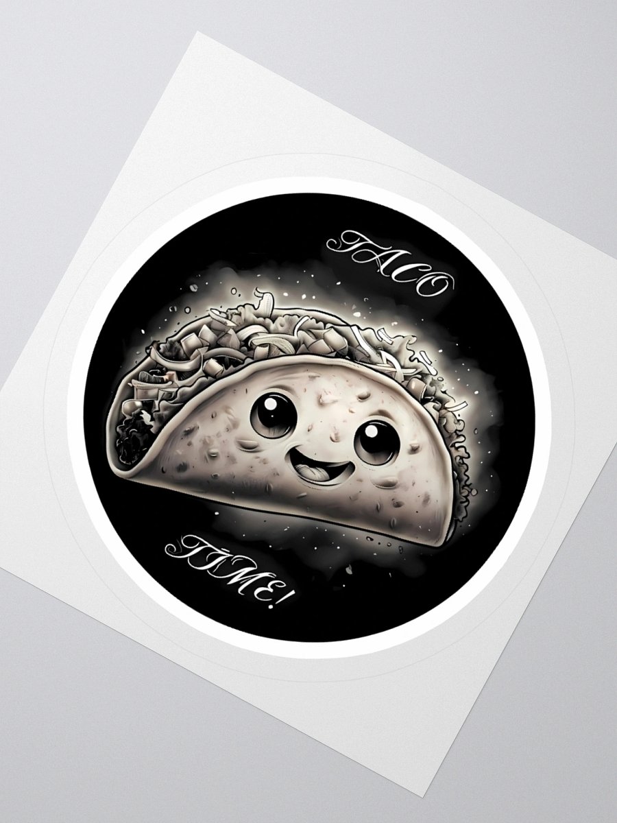 Elegant Taco Time Sticker | Monochrome Food Art Decal | Minimalist Wall Decor product image (6)