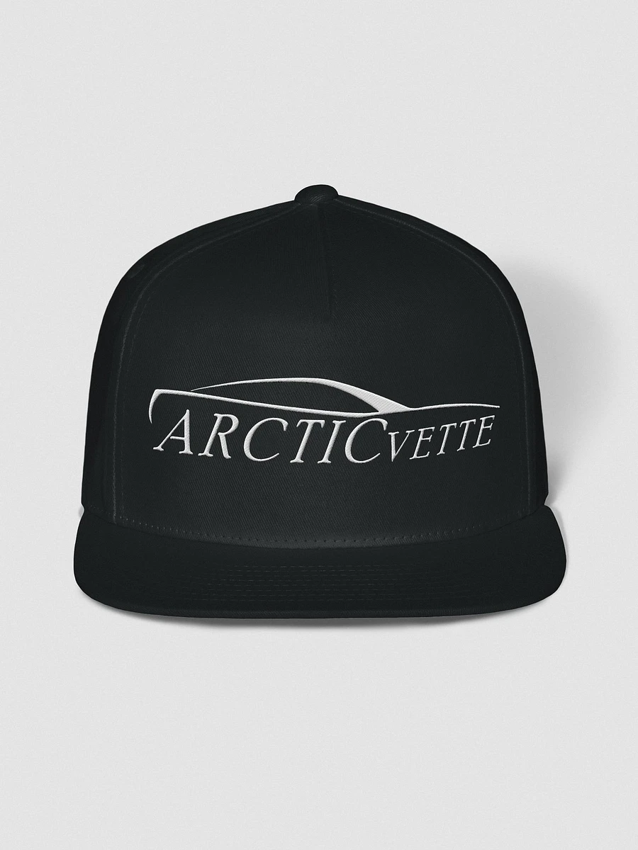 Arctic Vette Flat Bill Snap Back Hat - White Embroidery product image (1)