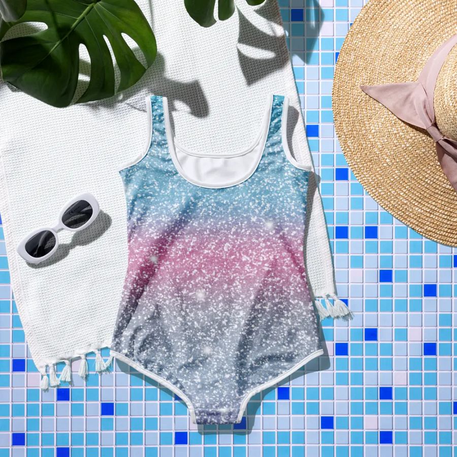 Glitter Unicorn Texture Design Youth Swimsuit (4) product image (7)