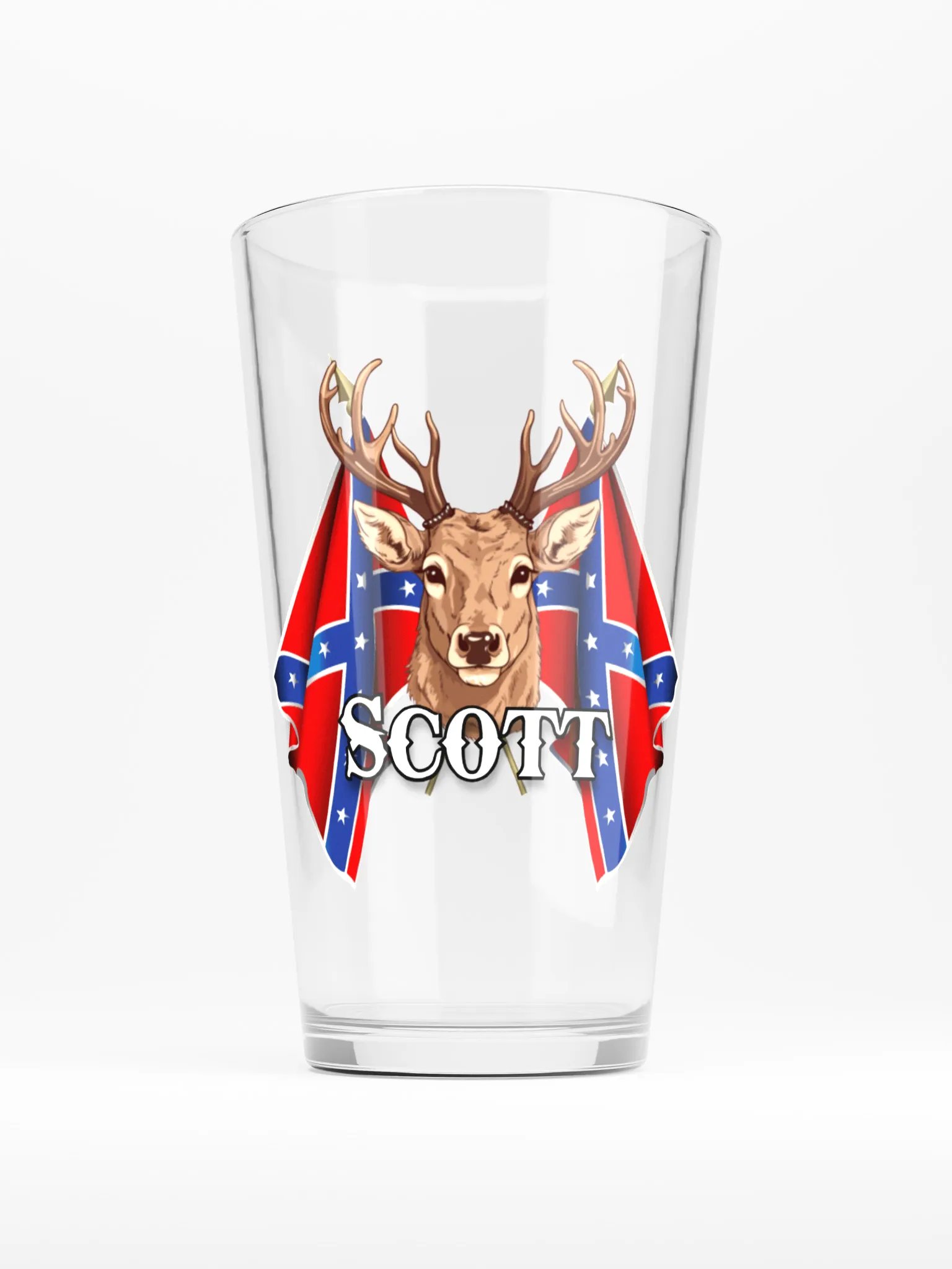 "Scott" Last Name Rebel Redneck Deer - Shaker Pint Glass product image (1)