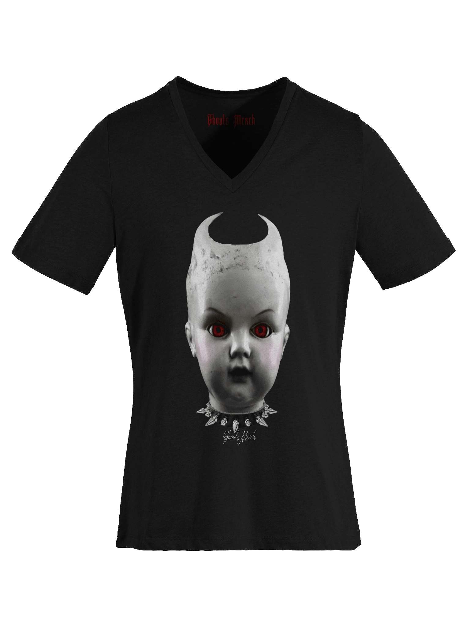 Evil Doll Women's Relaxed V-Neck T-Shirt product image (6)
