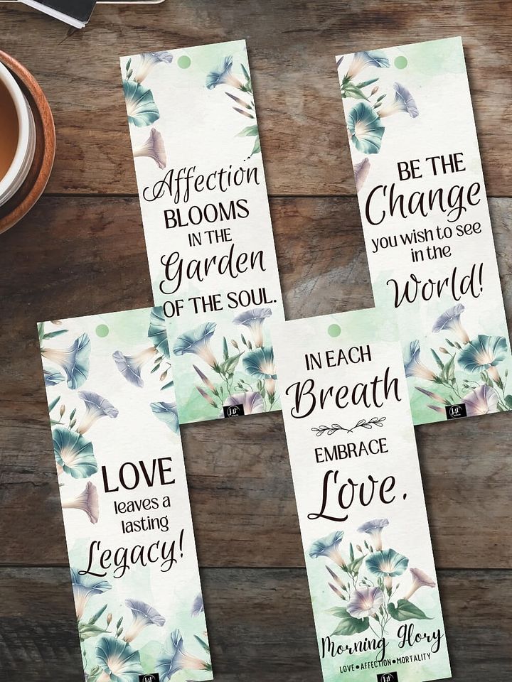 FREE Morning Glory Bookmark Printable, Inspirational Sayings With September's Birth Month Flower product image (1)