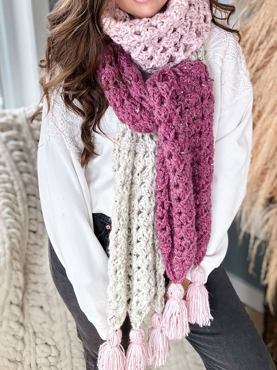 Colour Block Granny Scarf Crochet Pattern product image (6)