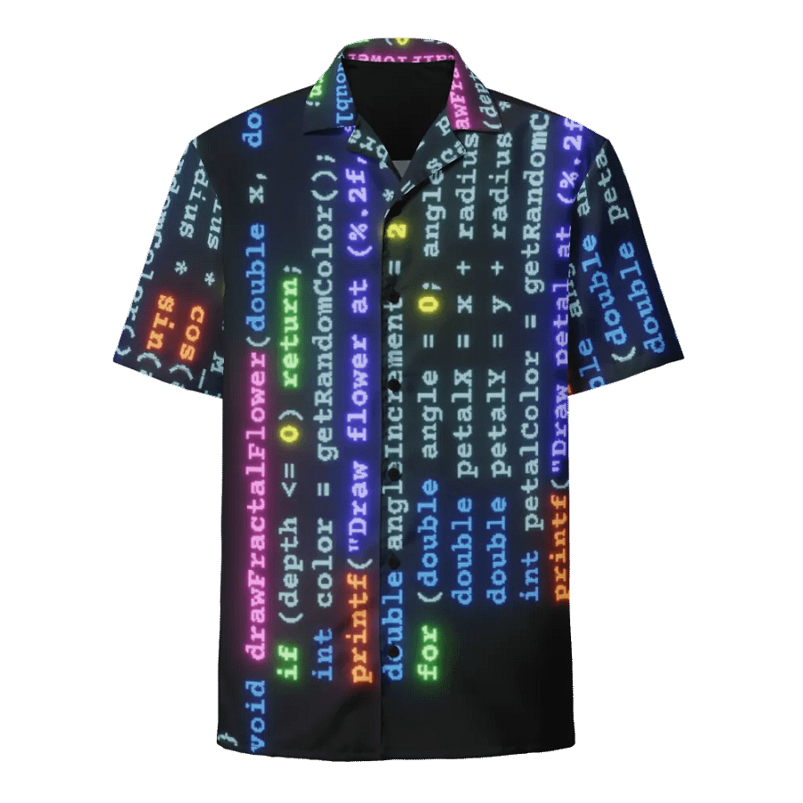 Computer Programming in C (unisex Hawaiian shirt) product image (8)