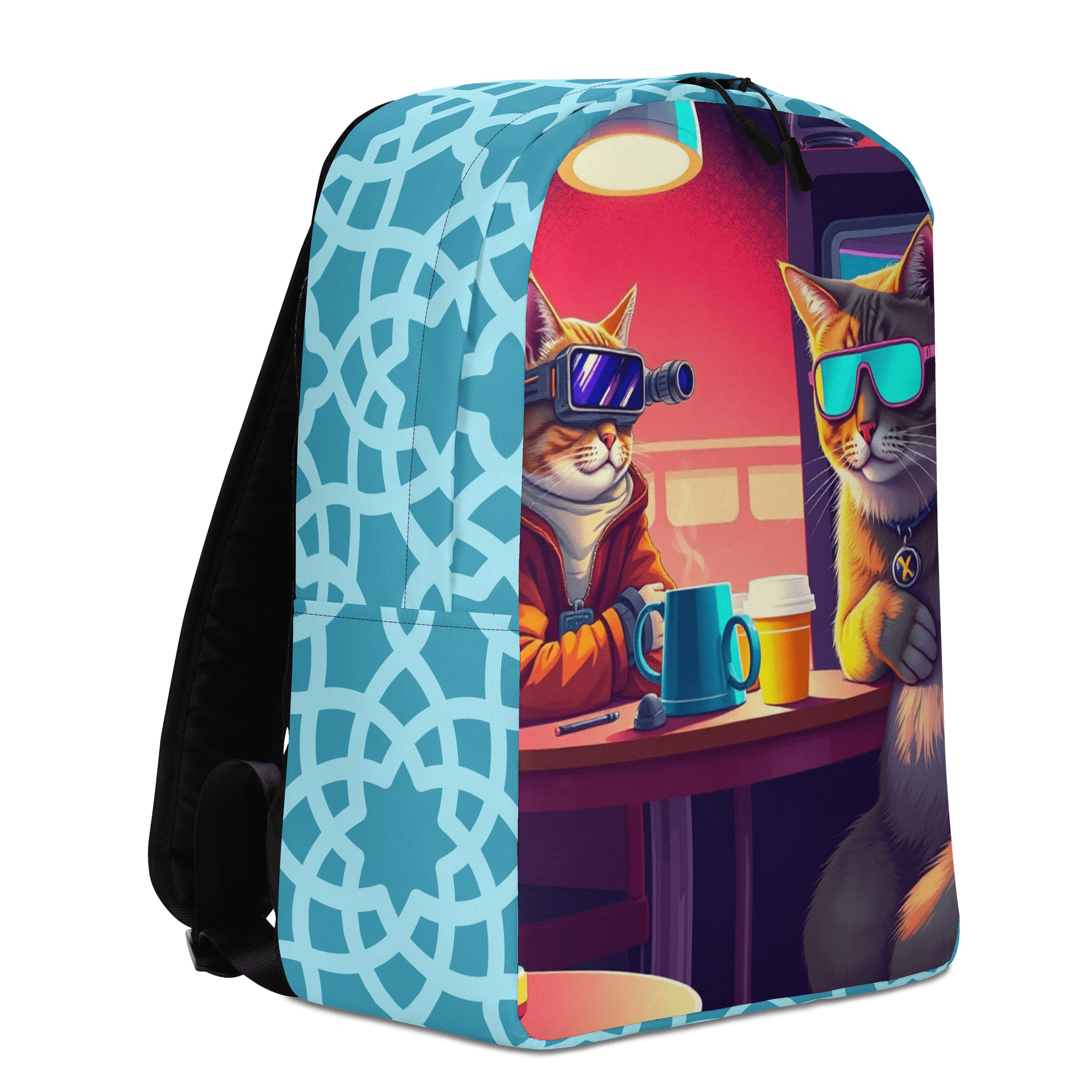 Minimalist Backpack-Feline Futurism: The Caffeinated Duo product image (3)