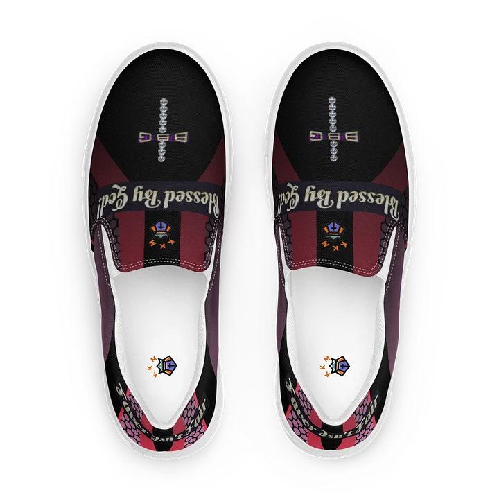 BBG Diamond Cross Black and Purple Men's Slip Ons product image (1)