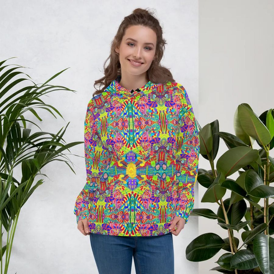 Abstract Doodle Creatures Unisex All Over Print Hoodie product image (5)