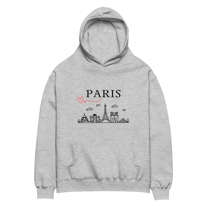 Love Paris with Monuments Unisex Oversized Hoodie | Black Ink product image (2)