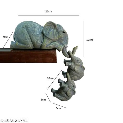 Once & Again Elephant family Showpiece for home decor | living room | bedroom | showpiece | gift home decor showpiece items | antique | home decor items for bedroom | statue for home decor product image (2)