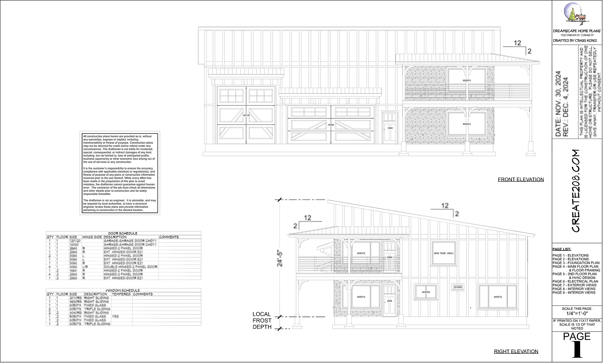Create 208 - Construction Drawings - 10-Page Set product image (1)