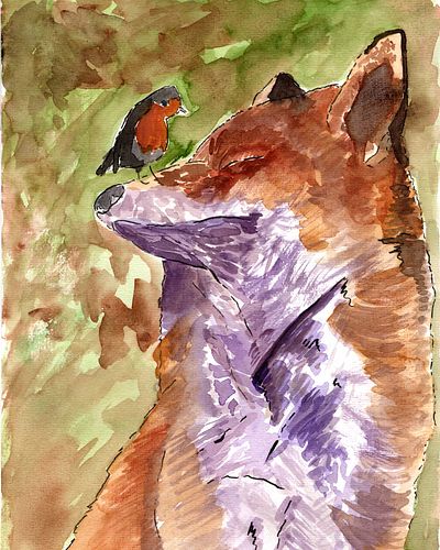 Happy Sunday! Sharing a cute fox painting I recently did. I love doing paintings just for me, something between the commissio...
