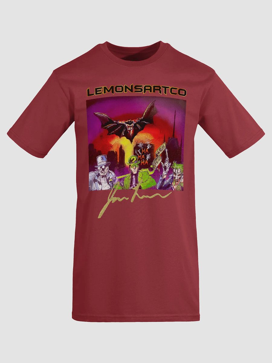 Bat Guy vs Bad Guys Over City Comic Tee product image (33)