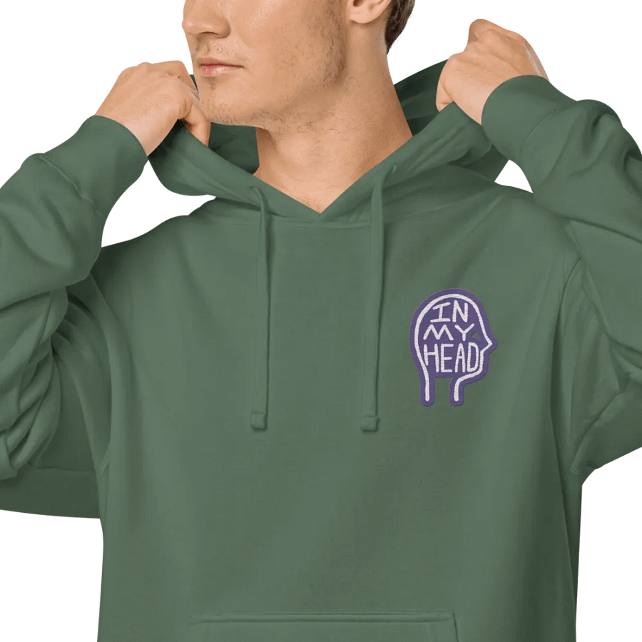 In My Head (L.C. purple bubble design 2) embroidered pigment hoodie product image (18)