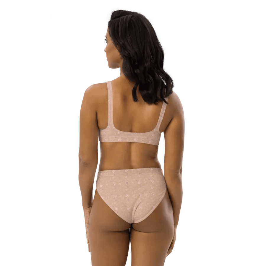Cherry Blossoms on Cream Eco-Green Two-Piece Bikini Swimsuit product image (4)