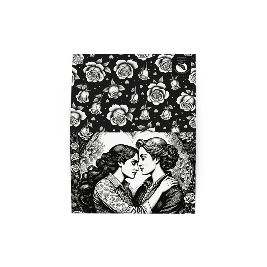 Lesbe Valentines, Black & White & Love All Over Card product image (19)
