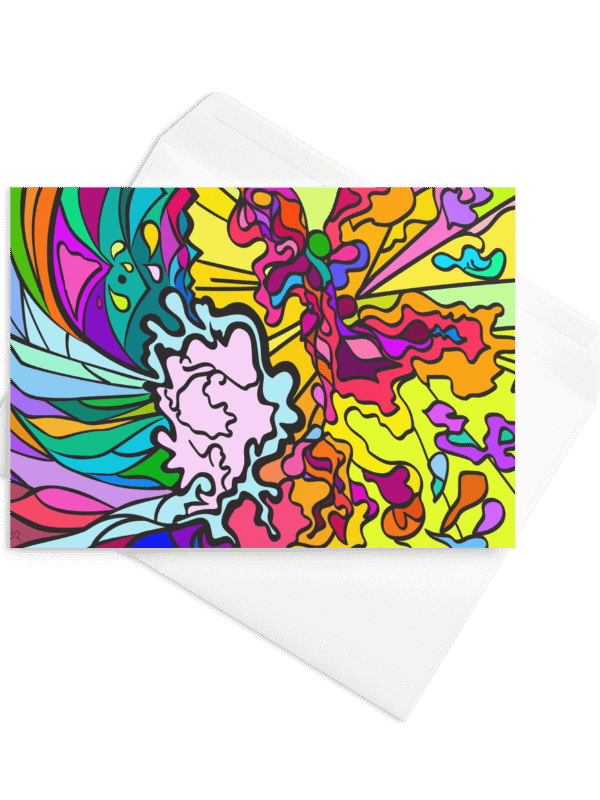 Vibrant Swirls Greeting Card – Wave at Sunset product image (14)