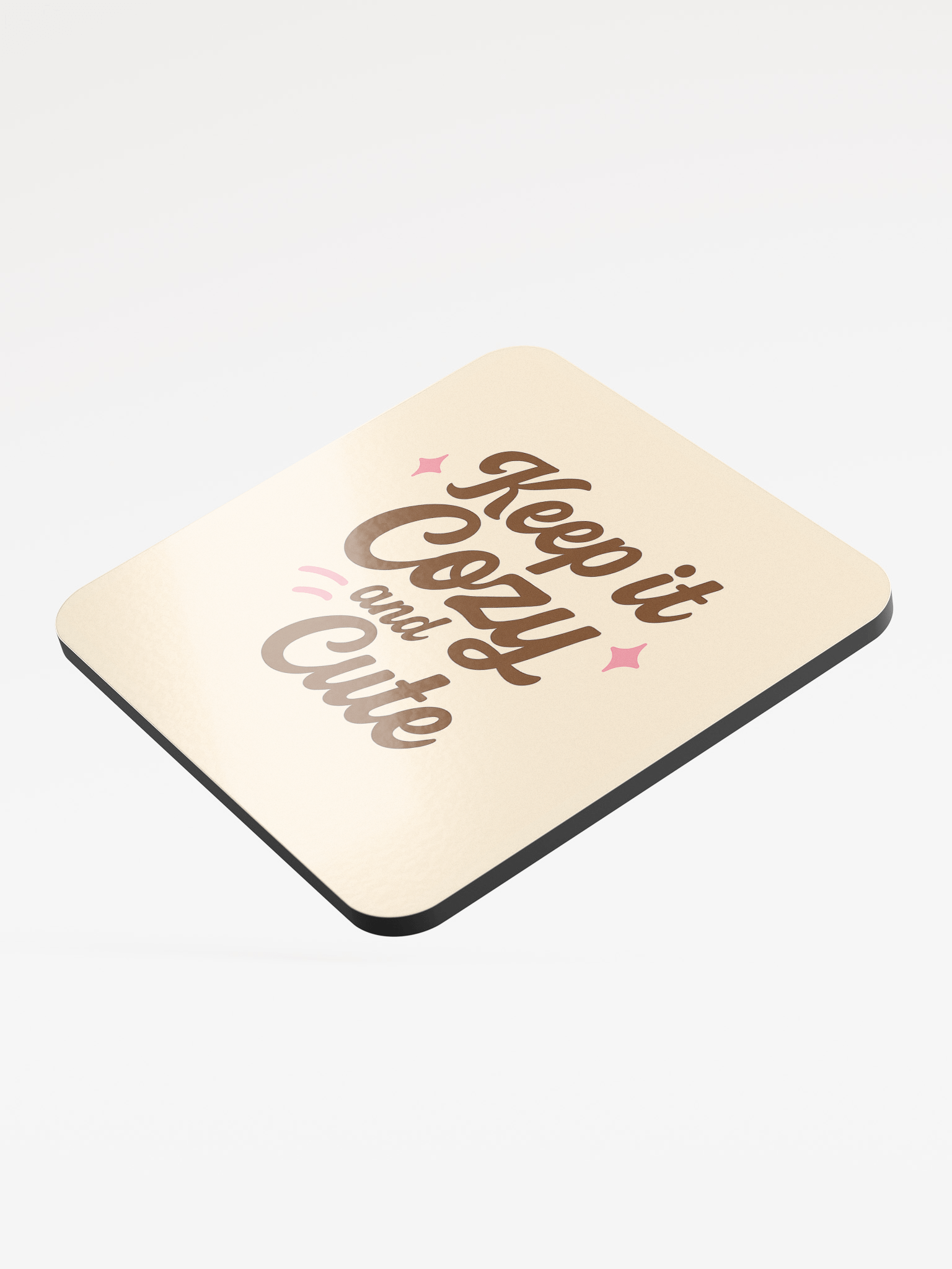 Keep it Cozy and Cute Cork Coaster product image (3)